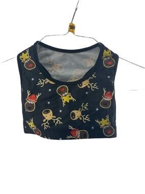 Crazy Pants Girls' Christmas Reindeer Sports Bra Youth Size Small